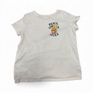 Kids Peace Love & Fries cream T-Shirt